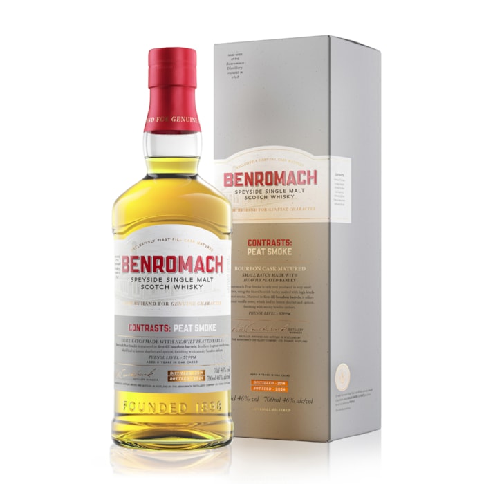 ვისკი Benromach Speyside Single Malt Scotch Peat Smoke Bourbon (ყუთით) 46% - 0.7ლ