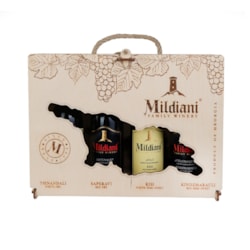 Wine Wooden Gift Set Mildiani 11%–13.5% - 0.187L