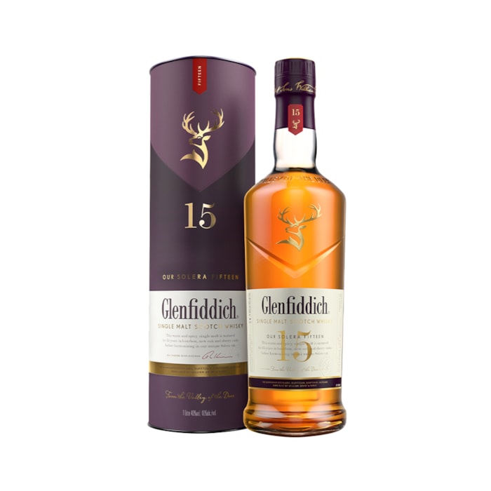 ვისკი Glenfiddich Single Malt Scotch 15 Y.O. (ყუთით) 40% - 0.7ლ