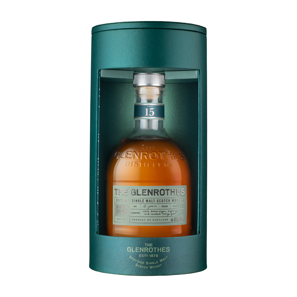 ვისკი Glenrothes Single Malt 15 Y.O. (ყუთით) 43% - 0.7ლ