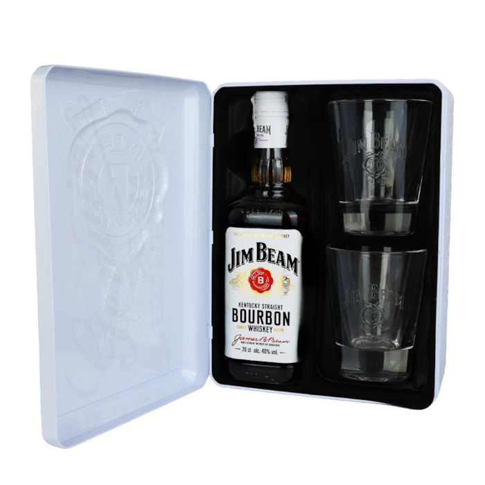 Bourbon Jim Beam White 40% (+2 Glasses) - 0.7L