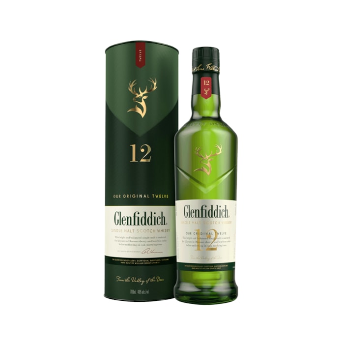 ვისკი Glenfiddich Single Malt Scotch 12 Y.O. (ყუთით) 40% - 0.7ლ