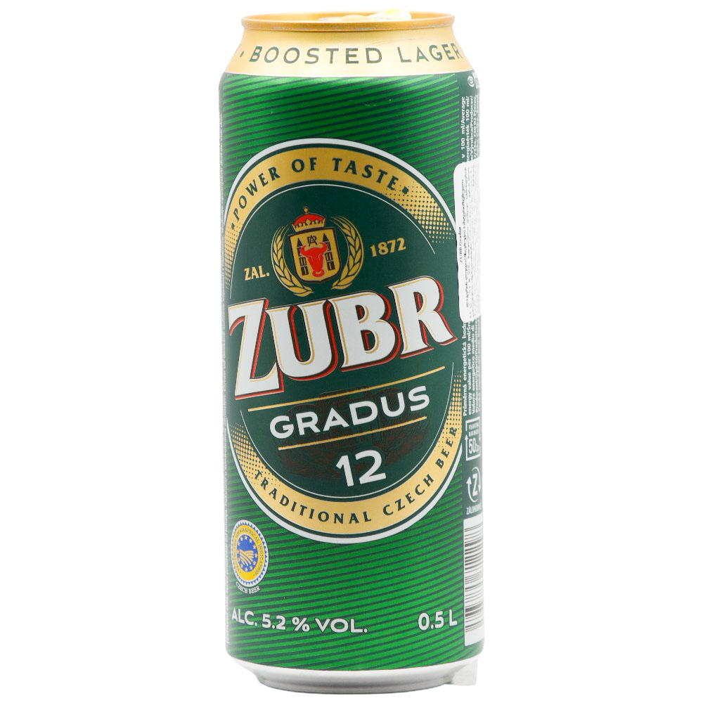 ლუდი Zubr Gradus (ქილა) 5.2% - 0.5ლ