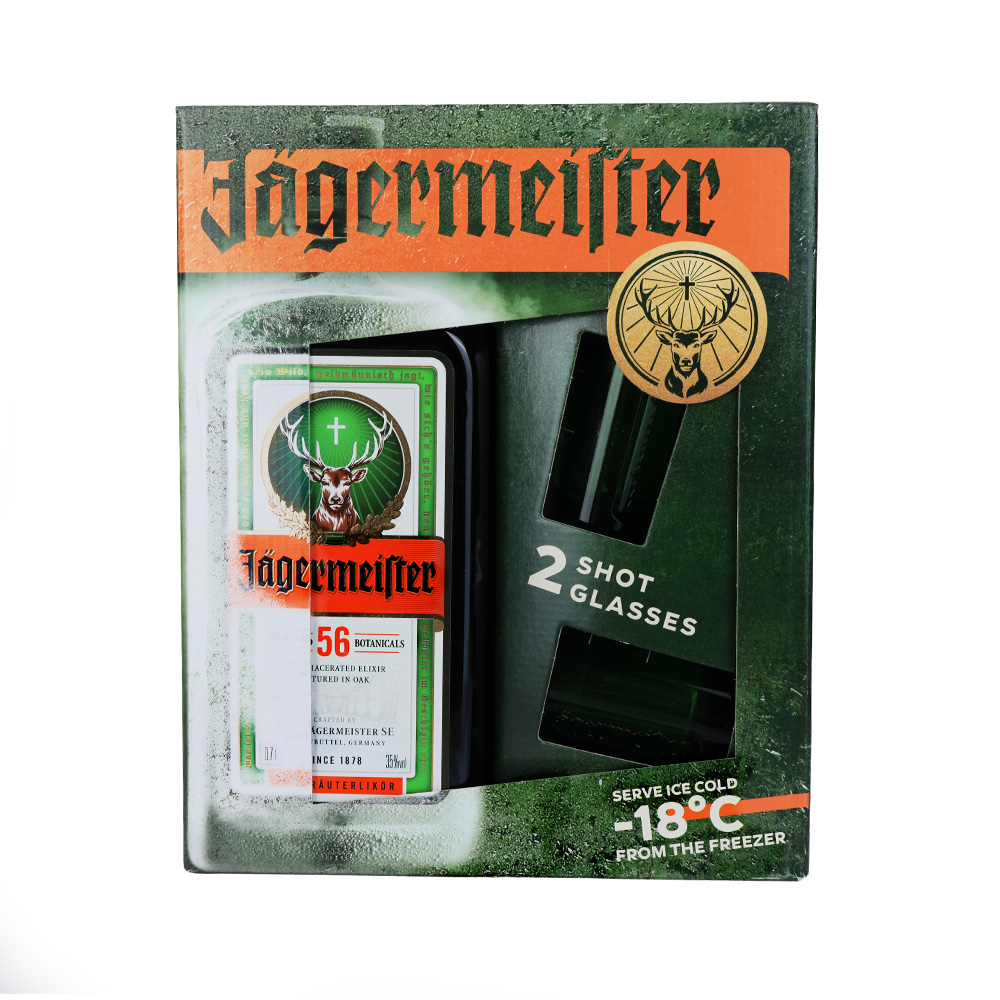 ლიქიორი Jägermeister 35% (+2 ჭიქა) - 0.7ლ