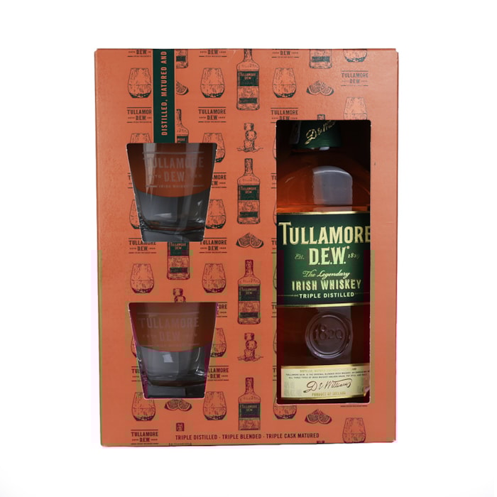 ვისკი Tullamore Dew Triple Distilled 40% (+2 ჭიქა) - 0.7ლ