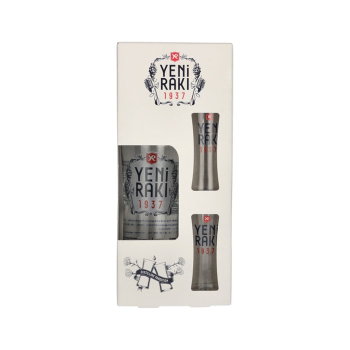 არაყი Yeni Raki 45% (+2ჭიქა) - 0.7ლ