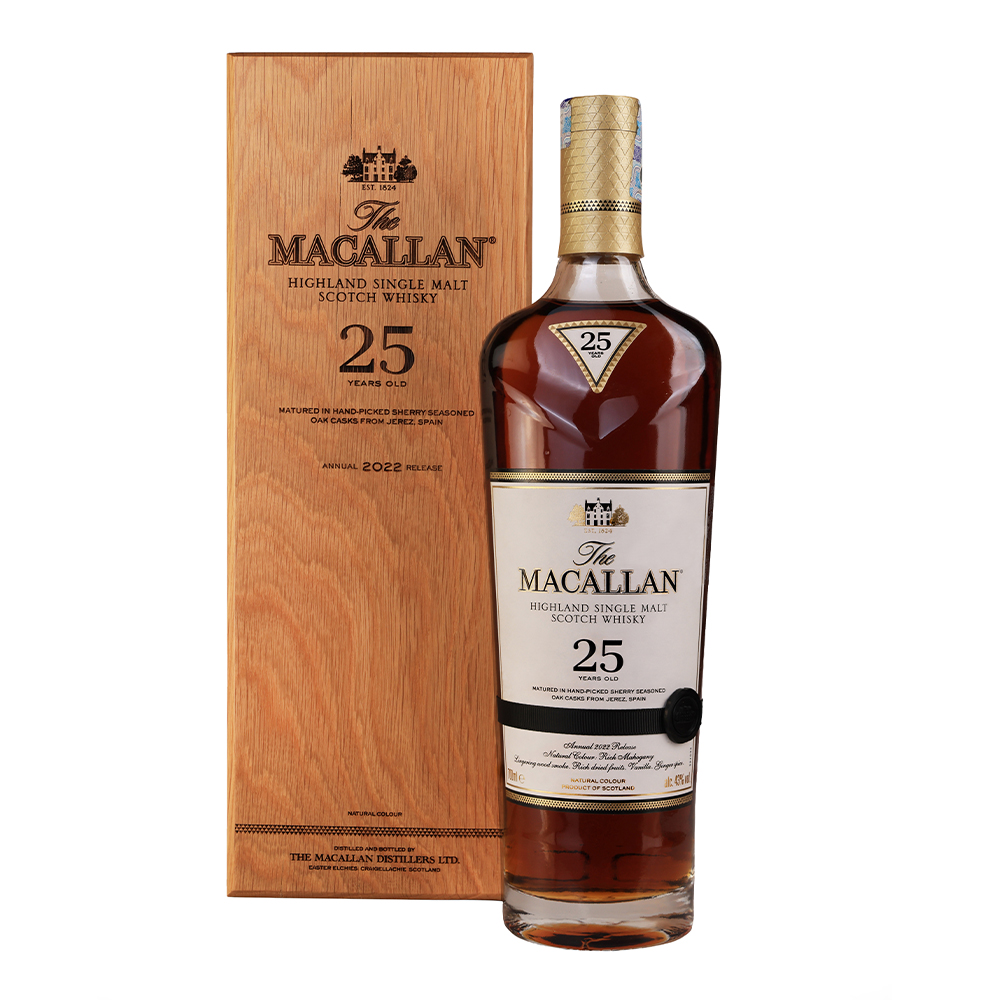 ვისკი The Macallan 25 Y.O. Sherry Oak 43% - 0.7ლ