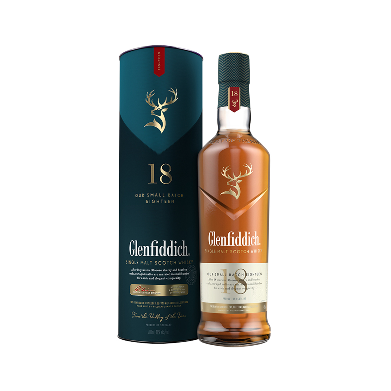 ვისკი Glenfiddich Single Malt Scotch 18 Y.O. (ყუთით) 40% - 0.7ლ