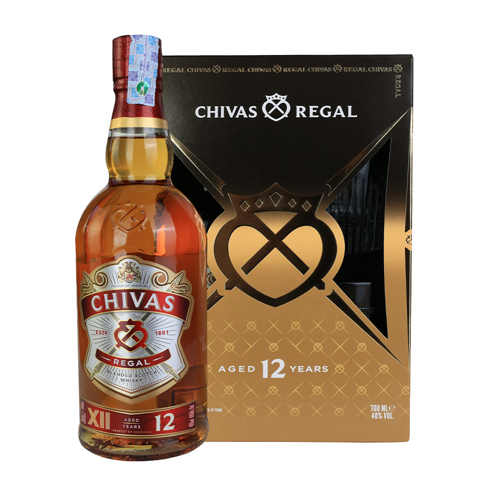 ვისკი Chivas Regal 12 Y.O. 40% (+2 ჭიქა) - 0.7ლ
