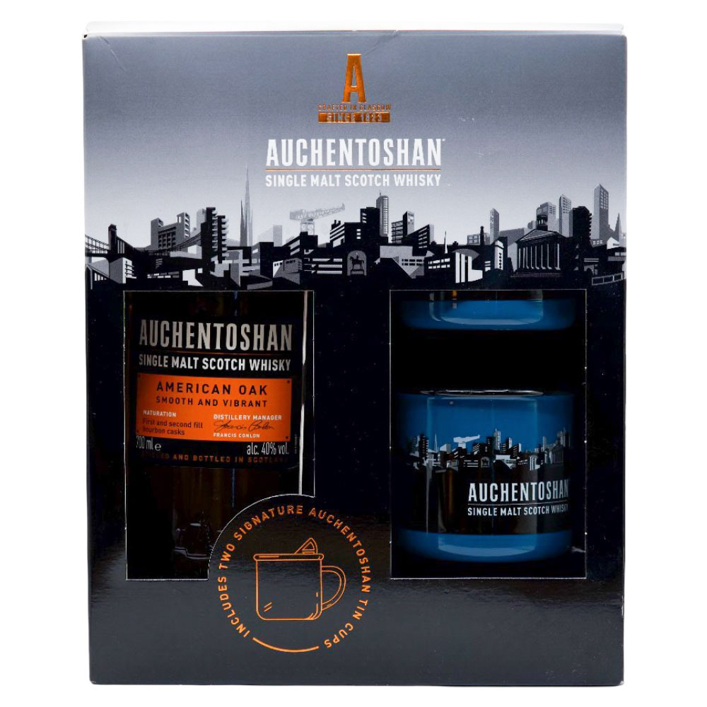 ვისკი Auchentoshan American Oak (+2 ჭიქით) 40% - 0.7ლ