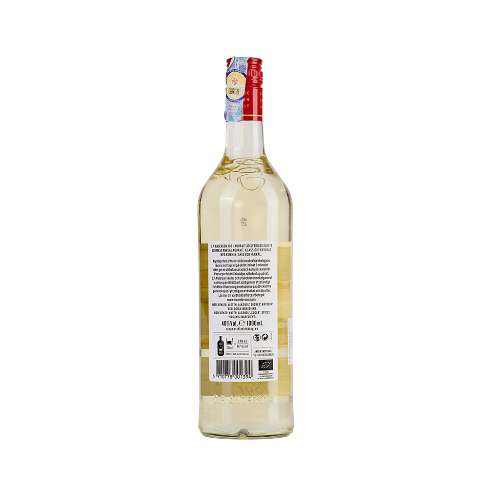 Gin O.P.Anderson Akvavit Clear 40% - 1.0L