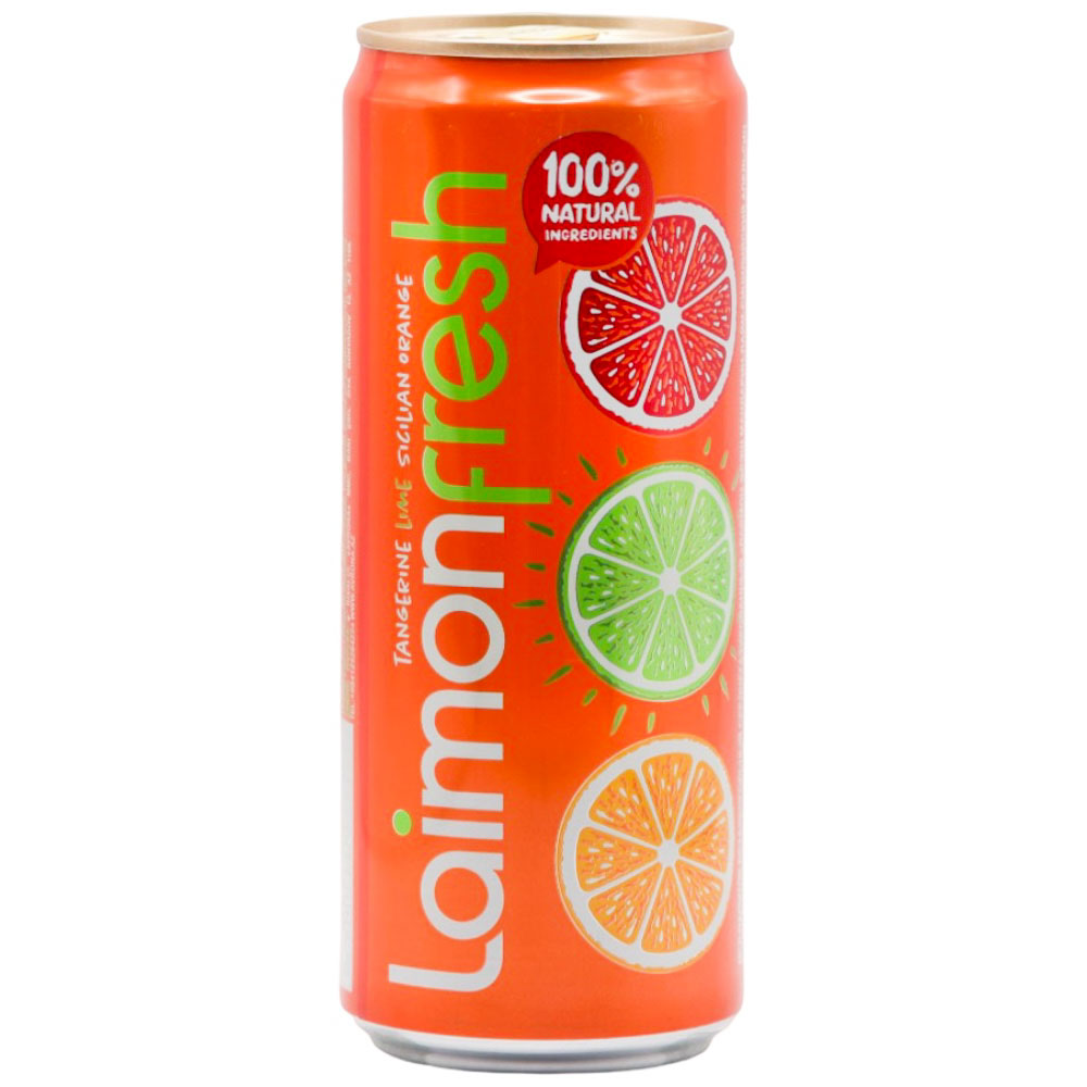 გაზირებული სასმელი Laimon Fresh Tangerine-Lime-Sicilian Orange - 0.33ლ