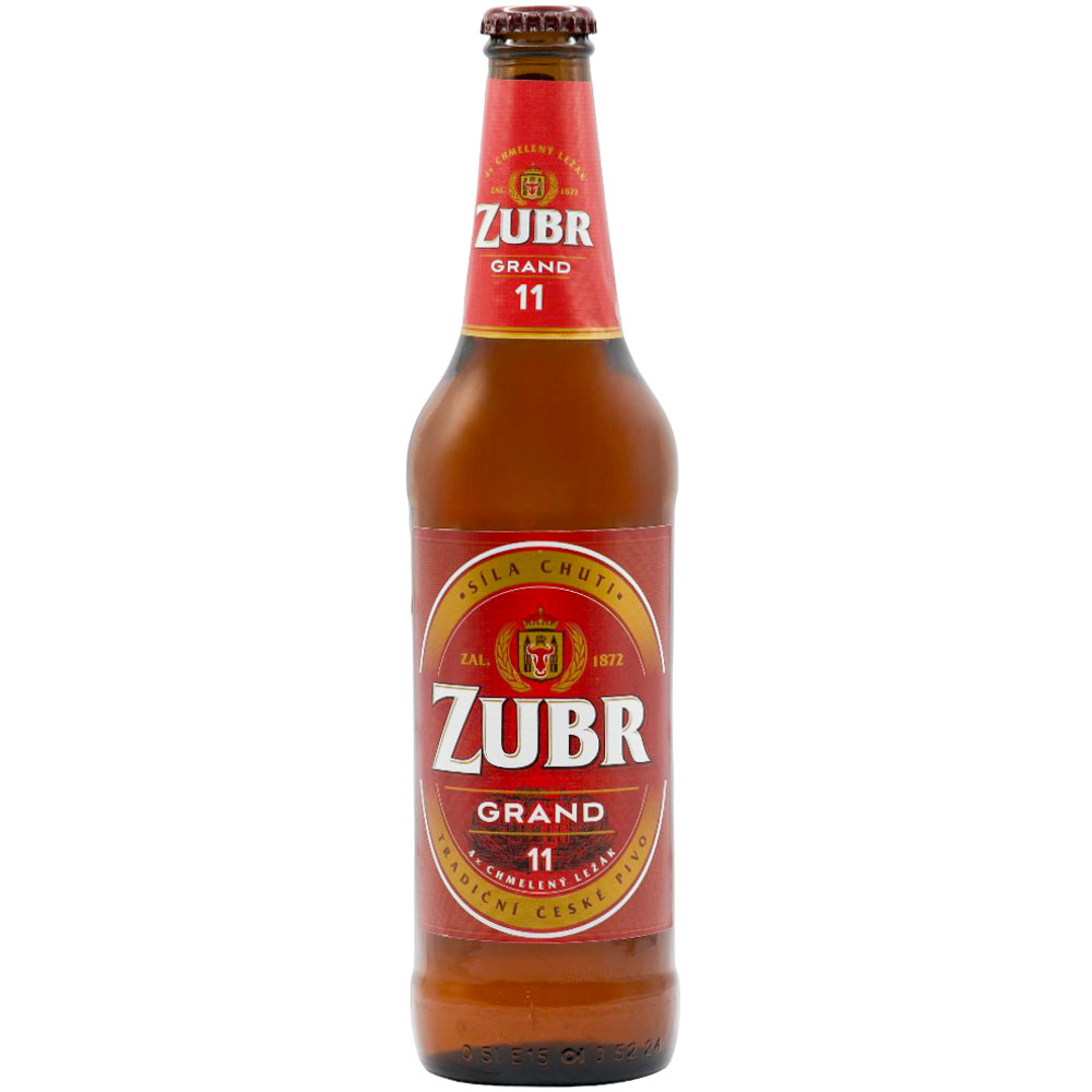 ლუდი Zubr Grand (შუშა) 4.8% - 0.5ლ