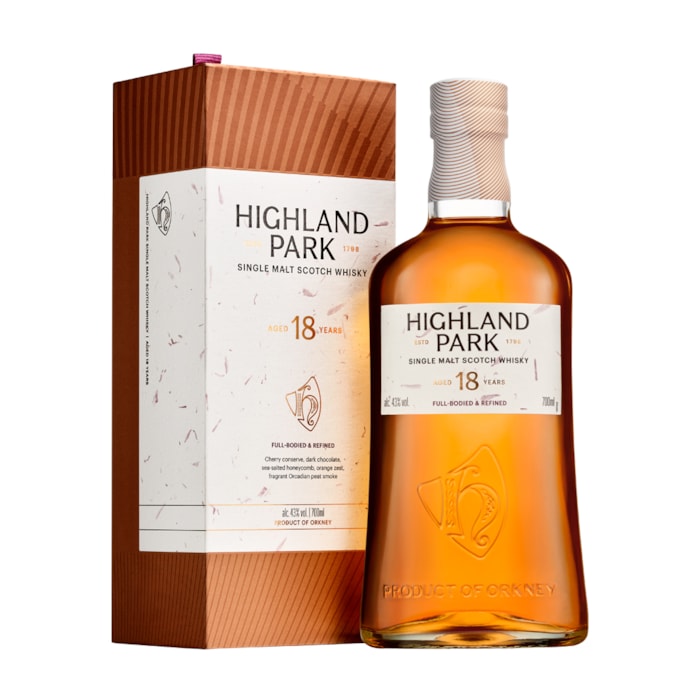 ვისკი Highland Park Single Malt Scotch 18 Y.O. (ყუთით) 43% - 0.7ლ