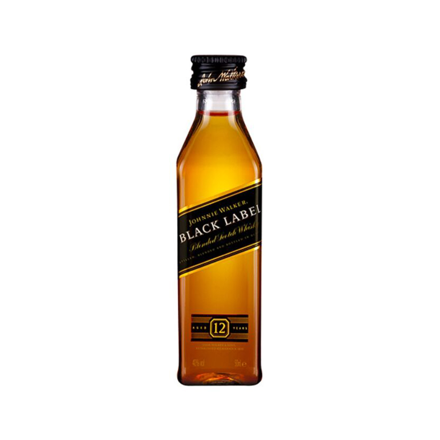 ვისკი Johnnie Walker Black Label Mixed Scotch 12 Y.O. 40% - 0.05ლ